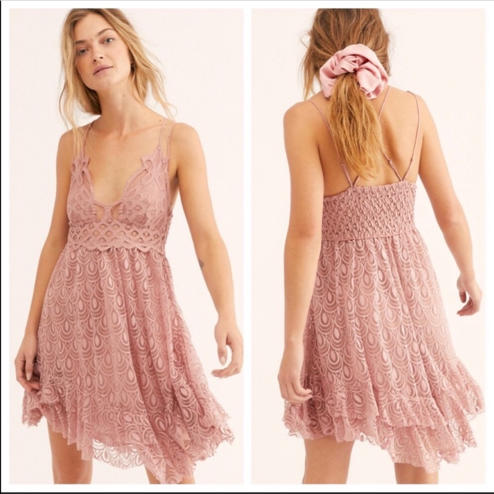Free People Adella Burnout Slip Dress Ballet Pink